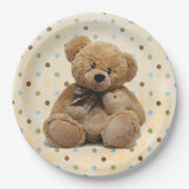 Assiettes En Carton Nounours Brown en Pois (Devant)