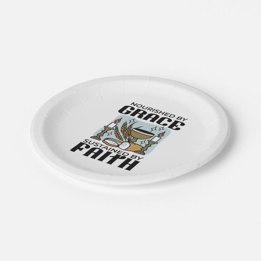 Assiettes En Carton Nourished by Grace, Sustained by Faith Design (Angle)