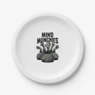 Assiettes En Carton Nourriture de cerveau de mort-vivant Vintage Mains