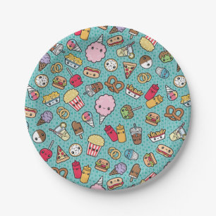 Assiettes En Carton Nourriture industrielle mignonne
