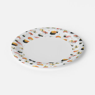 Assiettes En Carton Nourriture japonaise : Sushi Motif