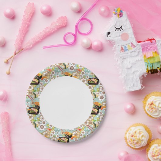 Assiettes En Carton Nourriture japonaise : Sushi Motif 4 (Fête)