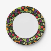 Assiettes En Carton Nourriture sur un arrière - plan noir (Devant)