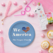 Assiettes En Carton Nous aimons l'Amérique (Fête)