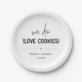 Assiettes En Carton Nous Aimons Les Cookies Mariage Plaques de papier  (Devant)