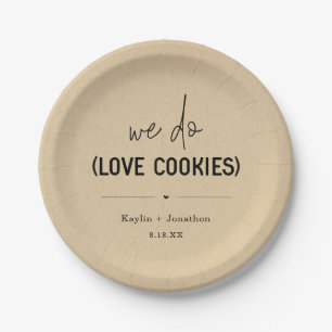 Assiettes En Carton Nous Aimons Les Cookies Mariage Plaques de papier 