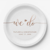 Assiettes En Carton Nous faisons | Jour de Mariage Moderne Script méta (Devant)