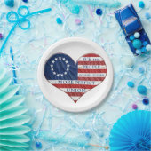 Assiettes En Carton Nous Le Peuple Le Coeur Du Drapeau Américain (Fête)