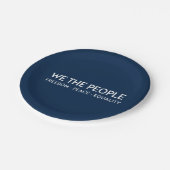 Assiettes En Carton NOUS LE PEUPLE Liberté Paix Égalité | Bleu (Angle)