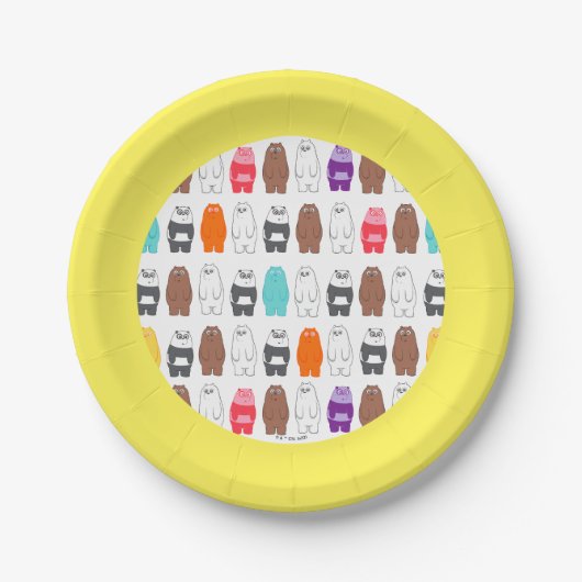 Assiettes En Carton Nous Ours nu Motif d'ours coloré (Devant)