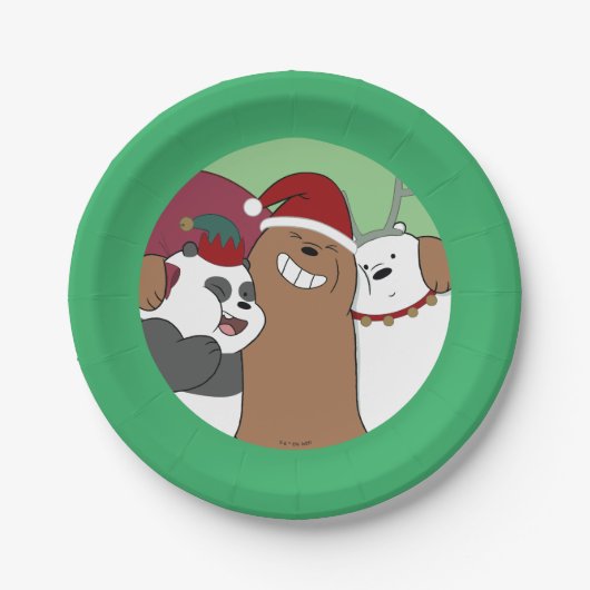 Assiettes En Carton Nous Ours Nus - Bonnes Fêtes (Devant)