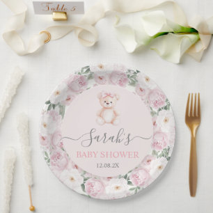Assiettes En Carton Nous pouvons à peine attendre Baby Shower Fille