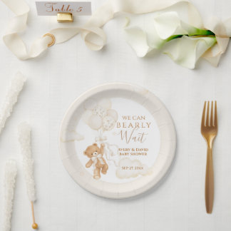 Assiettes En Carton Nous pouvons à peine attendre Baby Shower Neutre