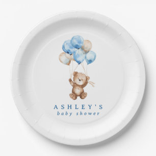 Assiettes En Carton Nous pouvons à peine attendre Ours garçon bleu Bab