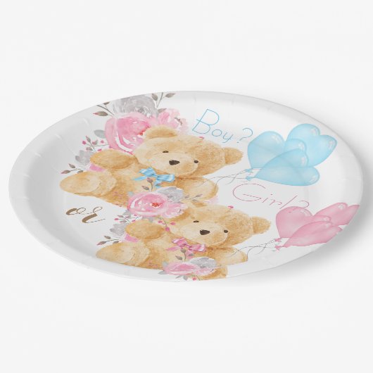 Assiettes En Carton Nous pouvons attendre la révélation de genre (Angle)