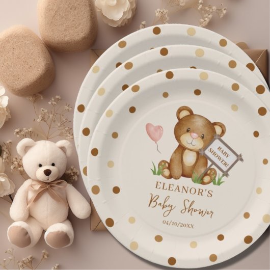 Assiettes En Carton Nous pouvons attendre plus tard le Baby shower pla