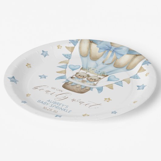 Assiettes En Carton Nous Pouvons Attendre Rapidement Jumeau Bébé Bébé (Angle)