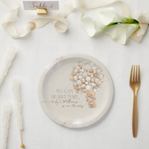 Assiettes En Carton Nous pouvons attendre un Baby shower neutre pour l