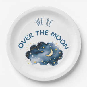 Assiettes En Carton Nous sommes au-dessus du Baby shower de la Lune