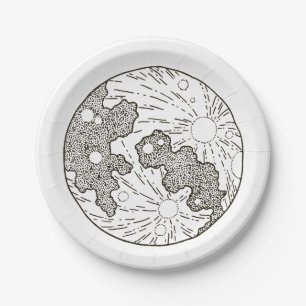 Assiettes En Carton Nous Sommes Au-Dessus Du Baby shower Lune