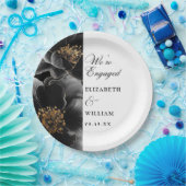 Assiettes En Carton Nous sommes engagés Elegant Floral Engagement Part (Fête)