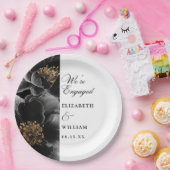 Assiettes En Carton Nous sommes engagés Elegant Floral Engagement Part (Fête)