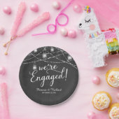 Assiettes En Carton Nous sommes engagés Rustic Chalk Engagement Party (Fête)