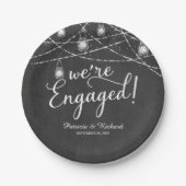 Assiettes En Carton Nous sommes engagés Rustic Chalk Engagement Party (Devant)