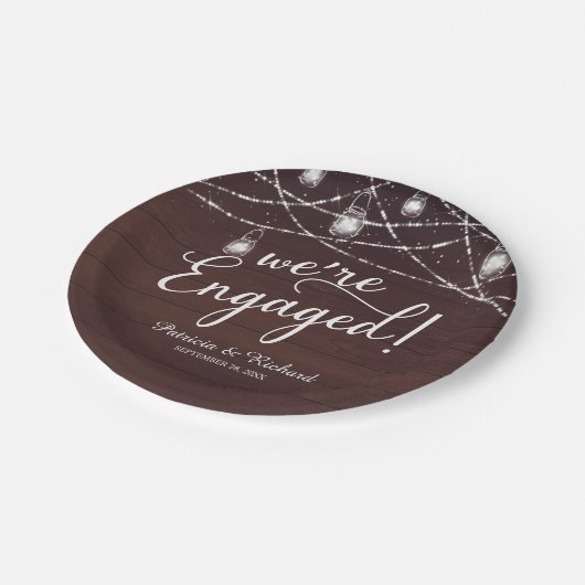 Assiettes En Carton Nous sommes engagés Rustic Engagement Party (Angle)