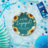 Assiettes En Carton Nous sommes engagés Rustic Sunflowers Engagement P (Fête)