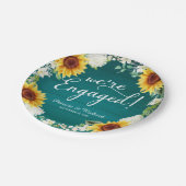 Assiettes En Carton Nous sommes engagés Rustic Sunflowers Engagement P (Angle)