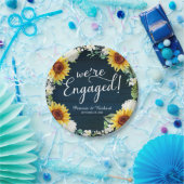 Assiettes En Carton Nous sommes engagés Rustic Sunflowers Engagement P (Fête)