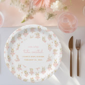 Assiettes En Carton nous sommes excités tutu ballerina Baby shower ros