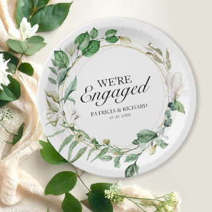 Assiettes En Carton Nous sommes fiancés verdure géométrique bague de f