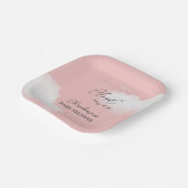 Assiettes En Carton Nous sommes sur Cloud 9 Baby shower fille rose (Angulaire)