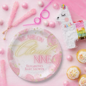 Assiettes En Carton Nous sommes sur Cloud Neuf 9 Pink Gold Girl Baby s (Fête)