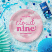 Assiettes En Carton Nous Sommes Sur Cloud Neuf Rose 9e Fête Anniversai (Fête)