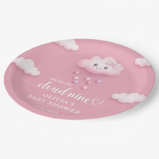Assiettes En Carton Nous sommes sur le nuage neuf mignon nuage sourian (Angle)