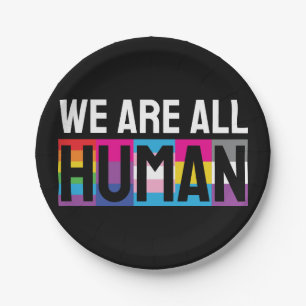 Assiettes En Carton Nous sommes tous humains LGBTQIA+