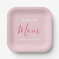 Nous t'aimons Maman Pink Minimalist