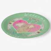 Assiettes En Carton Nouveau bébé avec plaque en papier éléphant (Angle)