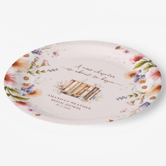 Assiettes En Carton Nouveau Chapitre Commence Fête de Mariage (Angle)