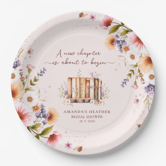 Assiettes En Carton Nouveau Chapitre Commence Fête de Mariage (Devant)