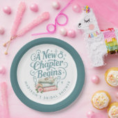 Assiettes En Carton Nouveau Chapitre Commence Teal Paillettes Fête de  (Fête)