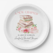 Assiettes En Carton Nouveau Chapitre | Thé et Livres Douce-aquarelle p (Devant)