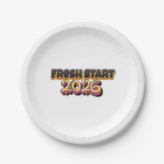 Assiettes En Carton Nouveau Départ 2026 – Design de Plaque Moderne Min