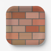 Assiettes En Carton Nouveau Motif de conception de mur de briques (Recto)