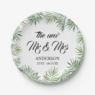 Assiettes En Carton Nouveau Papier de mariage M. et Mme Foliage Napkin