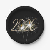 Assiettes En Carton Nouvel An 2026 Sparklers (Devant)