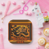 Assiettes En Carton Nouvel An chinois Dragon 2024 PPP01 (Fête)